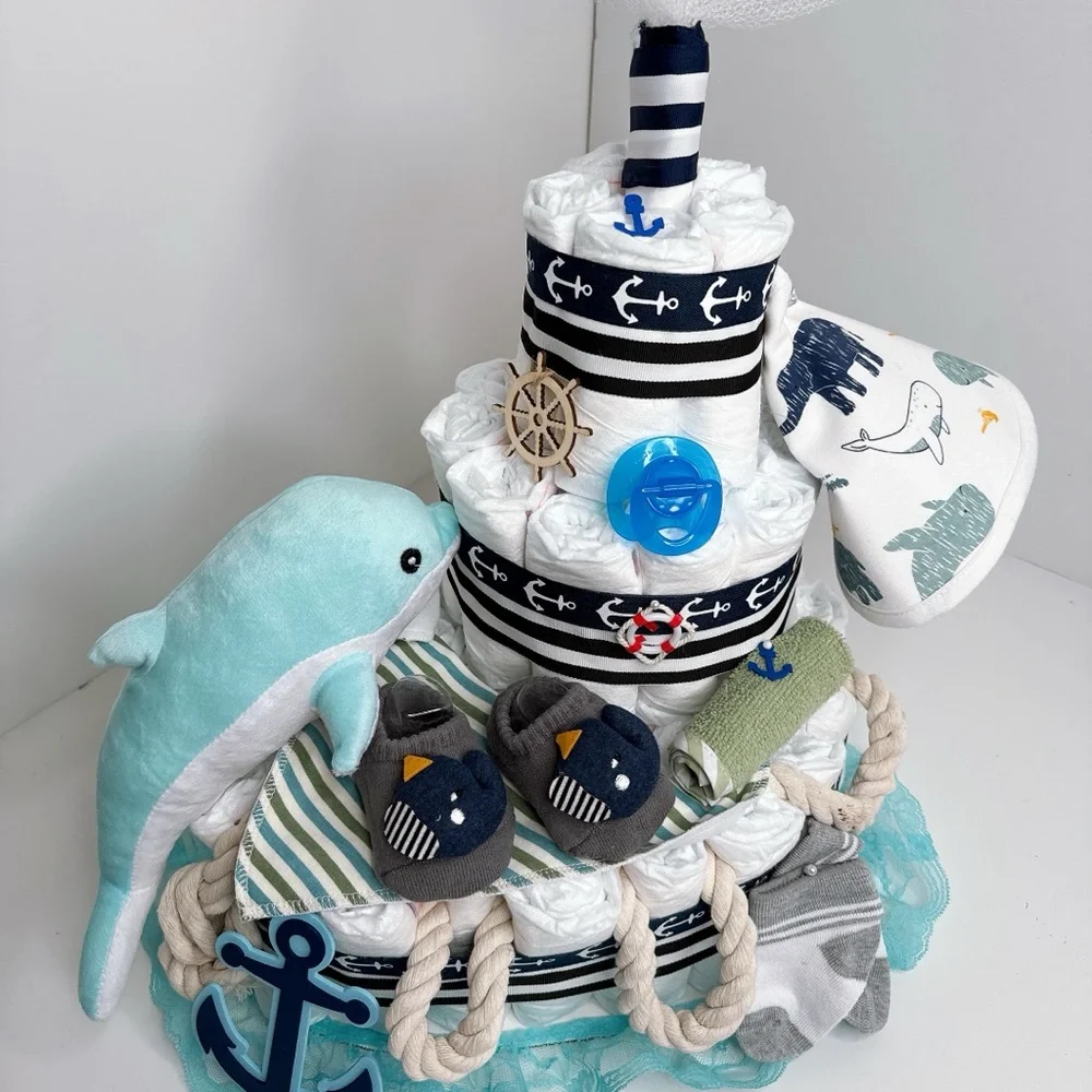 Ship Dolphin Diaper Cake